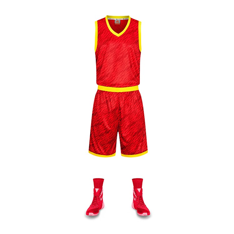 梯級條紋提花(huā)籃球服